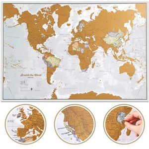 New in Box Scratch Off Adventure World Map